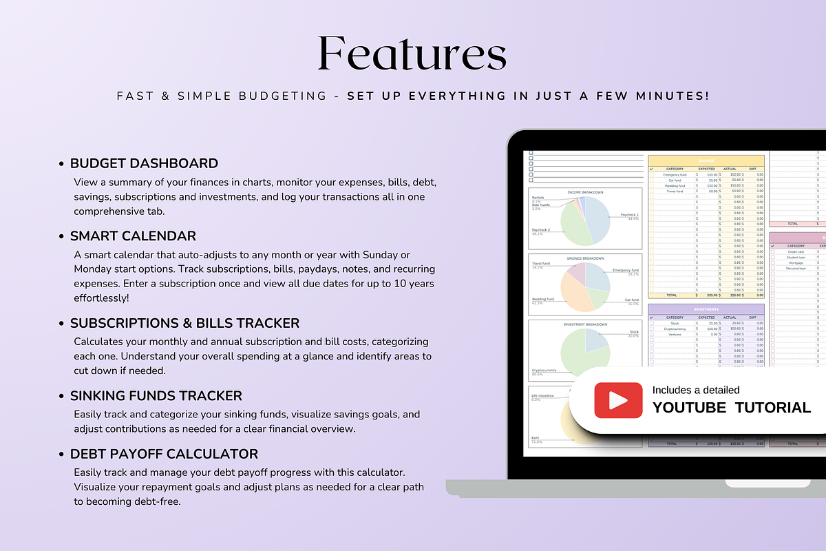 Ultimate Paycheck Budget - Pastel, a Templates & Theme by The Creative Plans co (Photo 3 of 10)