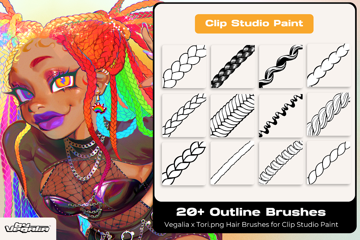CSP Braid, Twist, Curl, Loc & Hair, a Brush Add-On by by Vegalia (Photo 1 of 5)