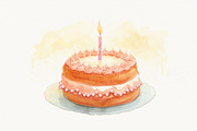 watercolor birthday watercolor birth, an Illustration by Creativeshirt (Thumbnail 4 of 16)
