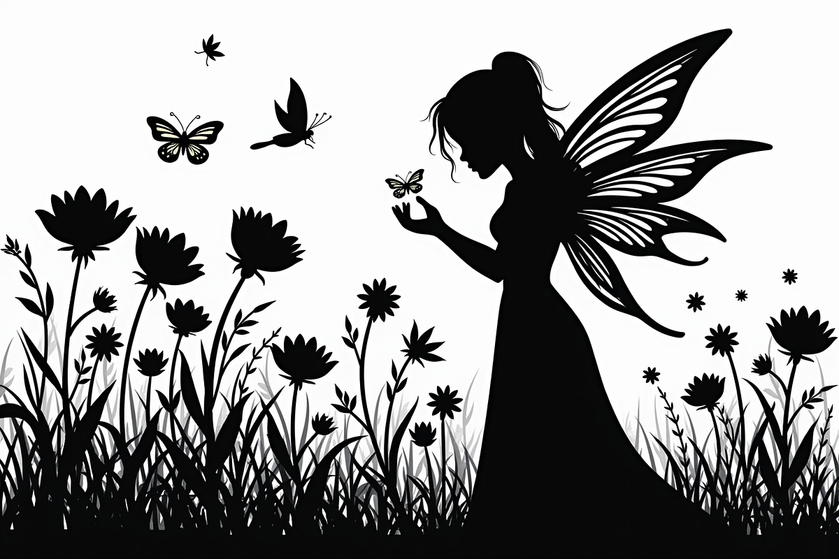 Silhouette of Fairy with Butterflie, an Illustration by Amazin_art (Photo 12 of 21)