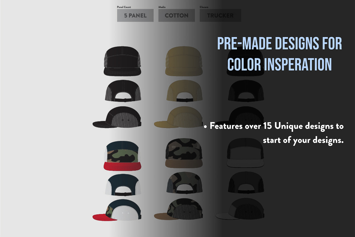 Hat Template - 5 Panel Hat, a Hat Mockup by Template Haven (Photo 6 of 10)