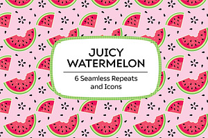 Juicy Watermelon Seamless Patterns