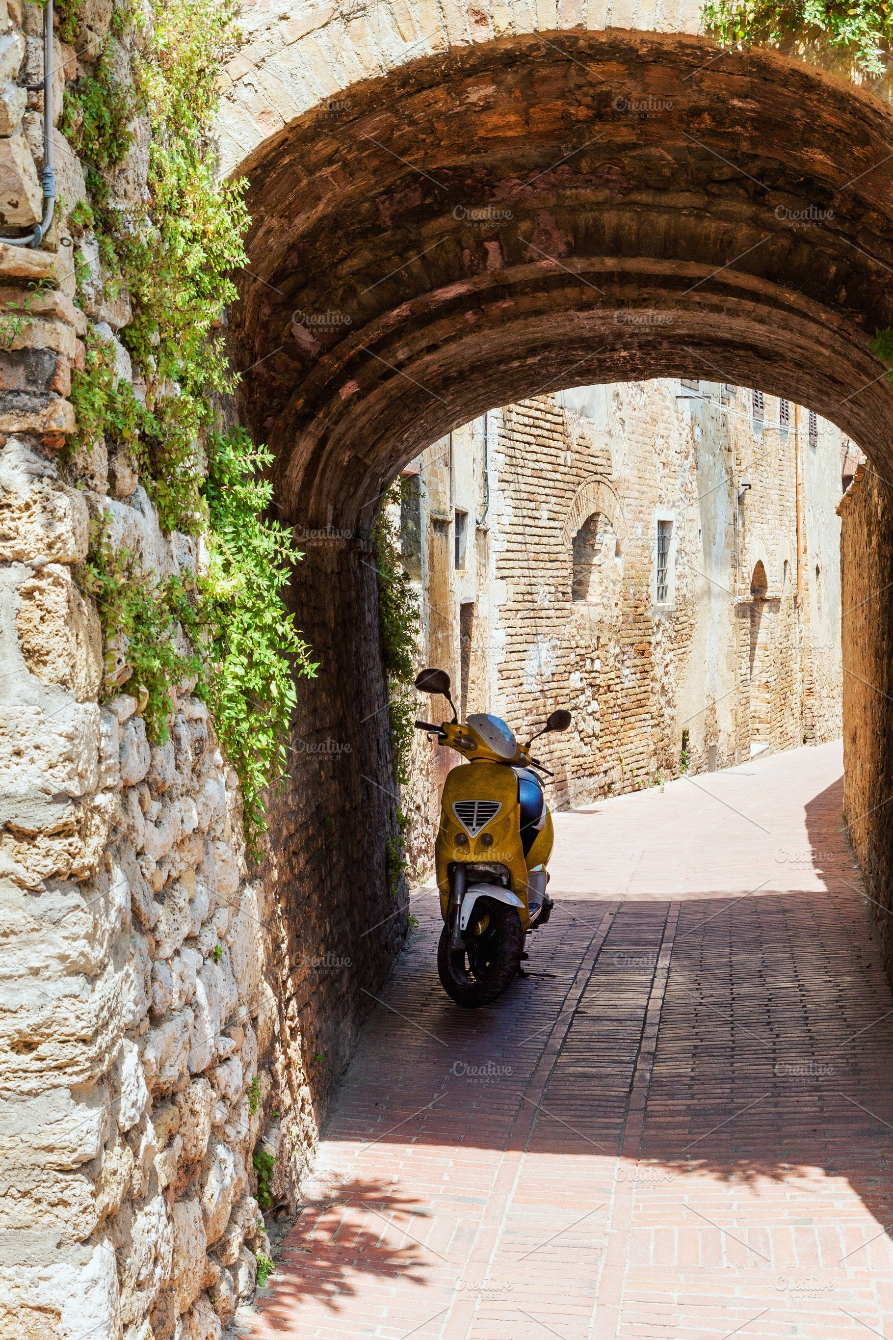 Empty street in Italian old town, an Architecture Photo by BOOCYS