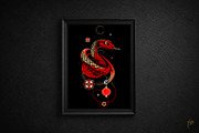 Mystic Lunar Asian Snake Vector Set, an Animal Illustration by Christine Krahl (Thumbnail 12 of 12)