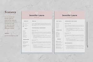 Resume Template 4 Page - Pink