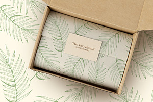 Subtle Green Palm Leaves