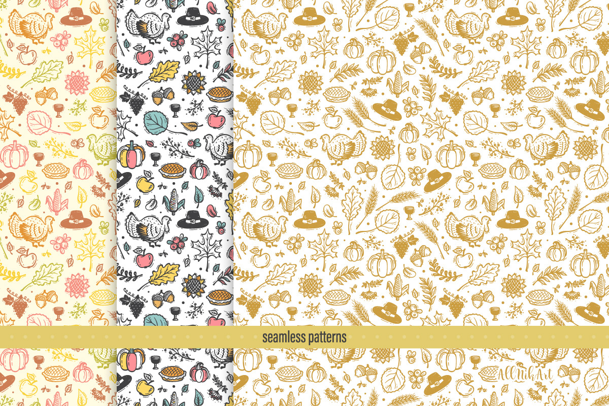 Thanksgiving Day, Fall Patterns, a Pattern Graphic by AllNikArt (Photo 3 of 13)