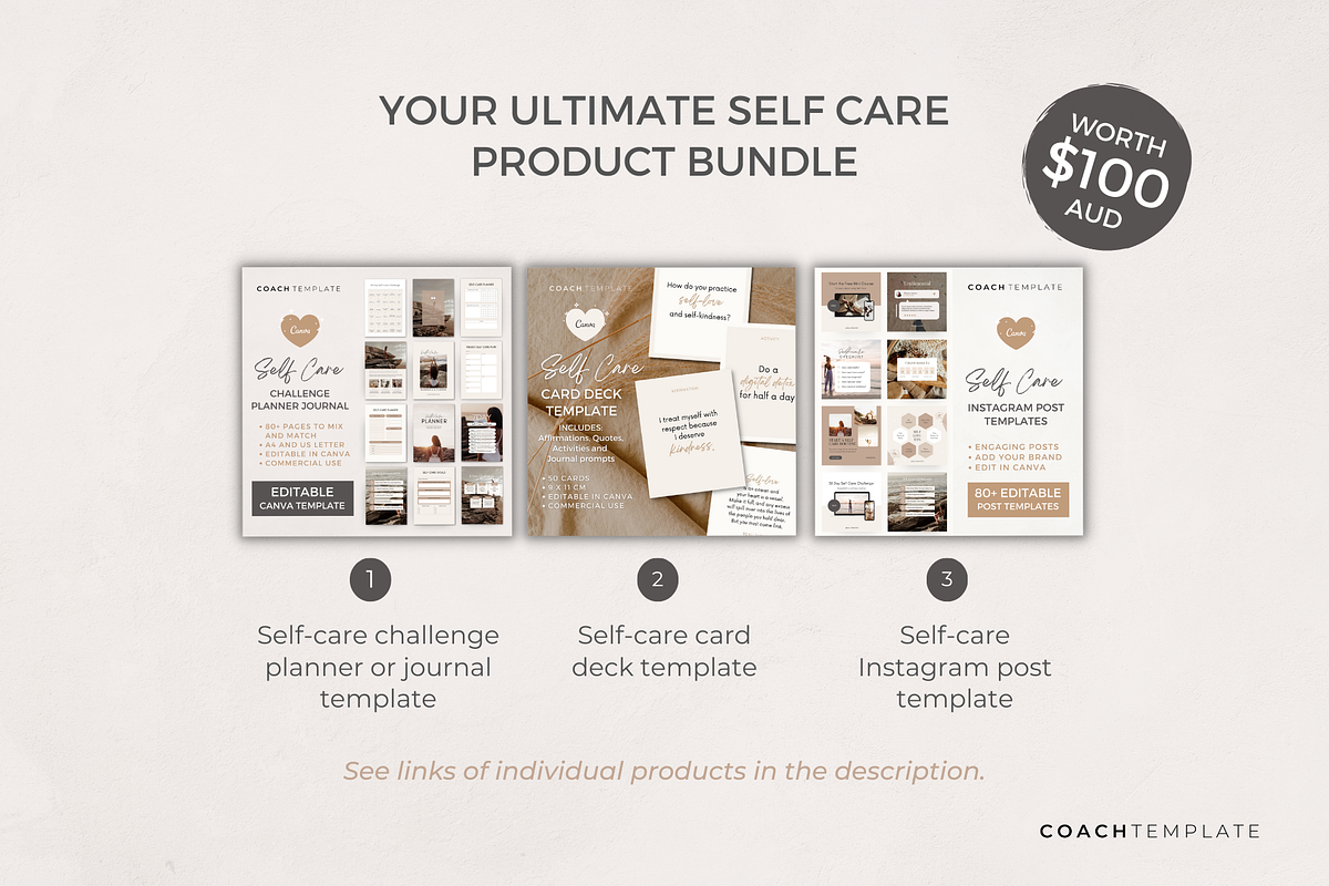 Self Care eBook Template Bundle, a Brochure Template by COACHTEMPLATE (Photo 2 of 11)