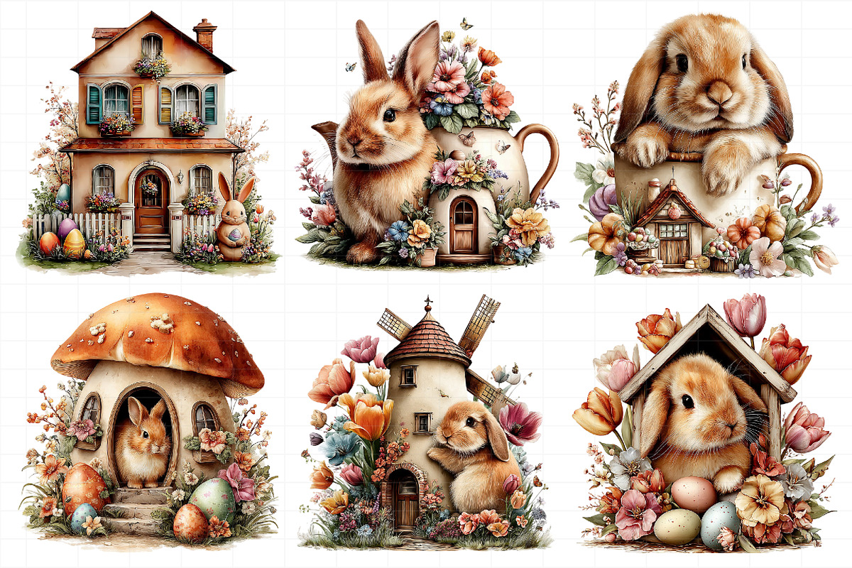 Easter Bunny House Clipart, an Illustration by Daily.Designs (Photo 7 of 8)
