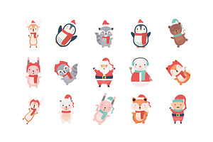 Christmas Charaters Illustration Set, a Seasonal Illustration by studiogstock