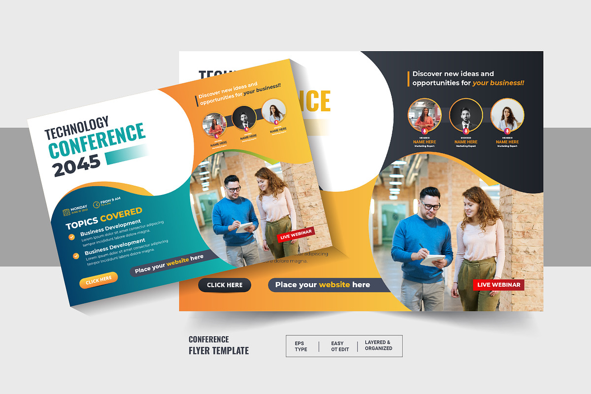 Business Conference Flyer template, a Flyer Template by Pavel_design (Photo 1 of 2)