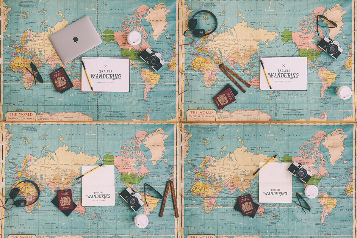 10 Flat Lay Travel Notebook Mockups, a Mac Mockup by White Flag (Photo 4 of 4)