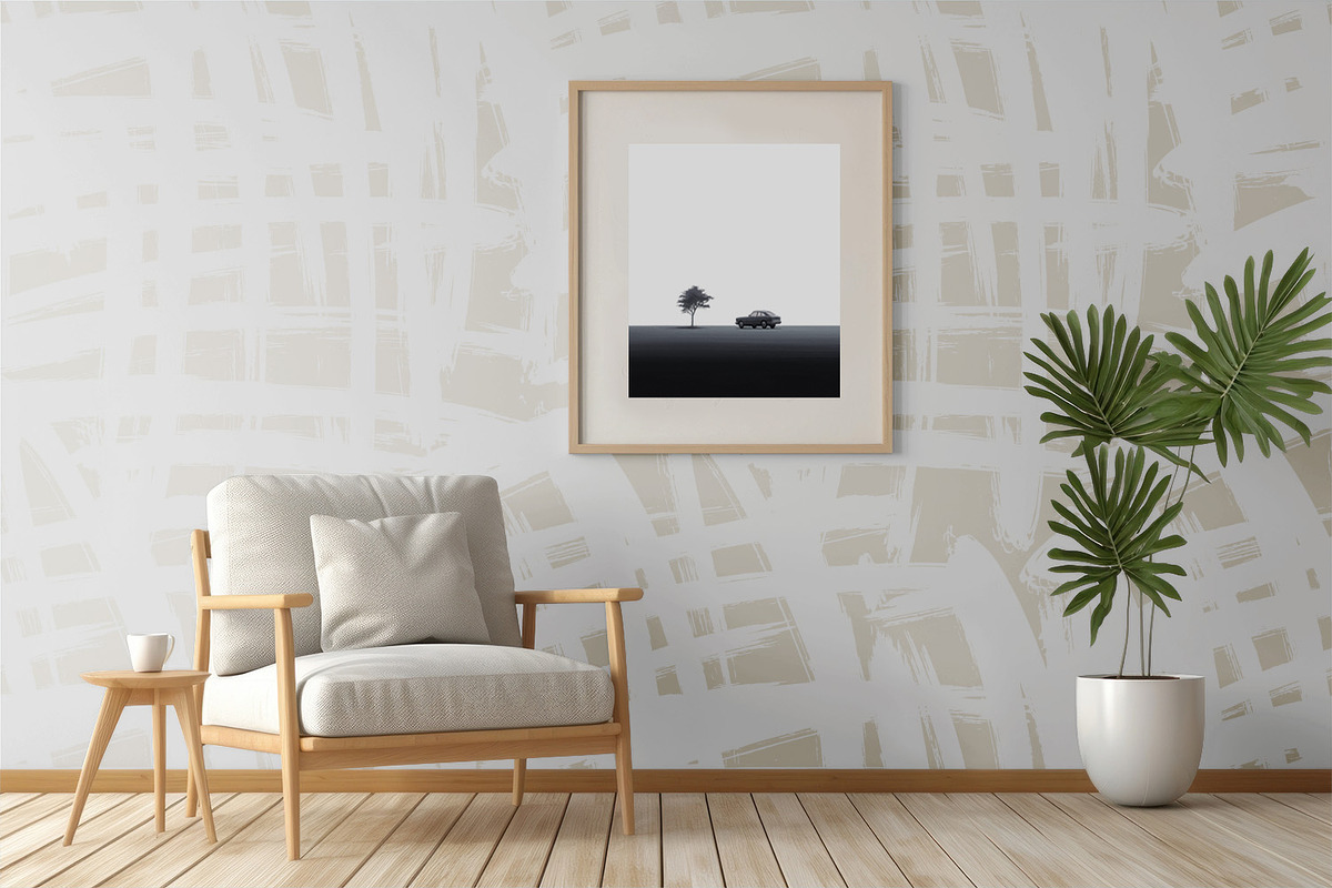 Creamy Painted Grid, a Wallpaper Graphic by MalyskaStudio (Photo 5 of 6)