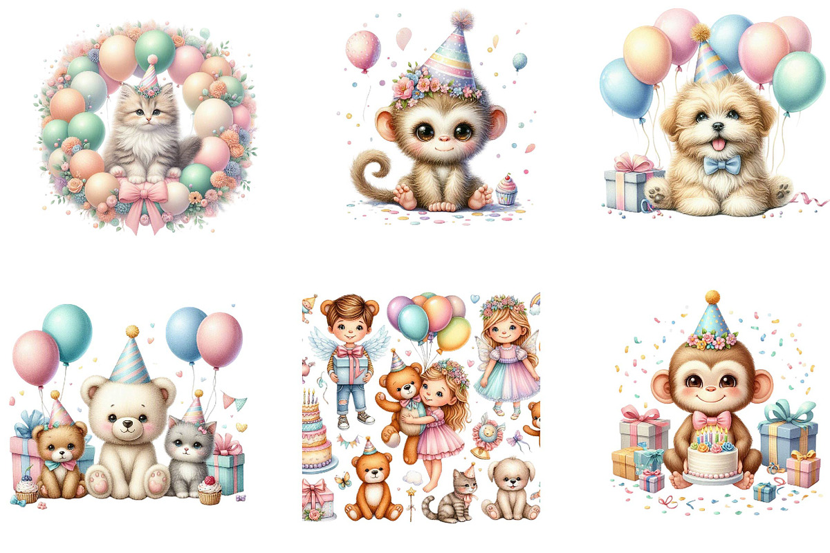Kids Birthday Card Clipart Tshirts, a Seasonal Illustration by CreationArt (Photo 3 of 5)
