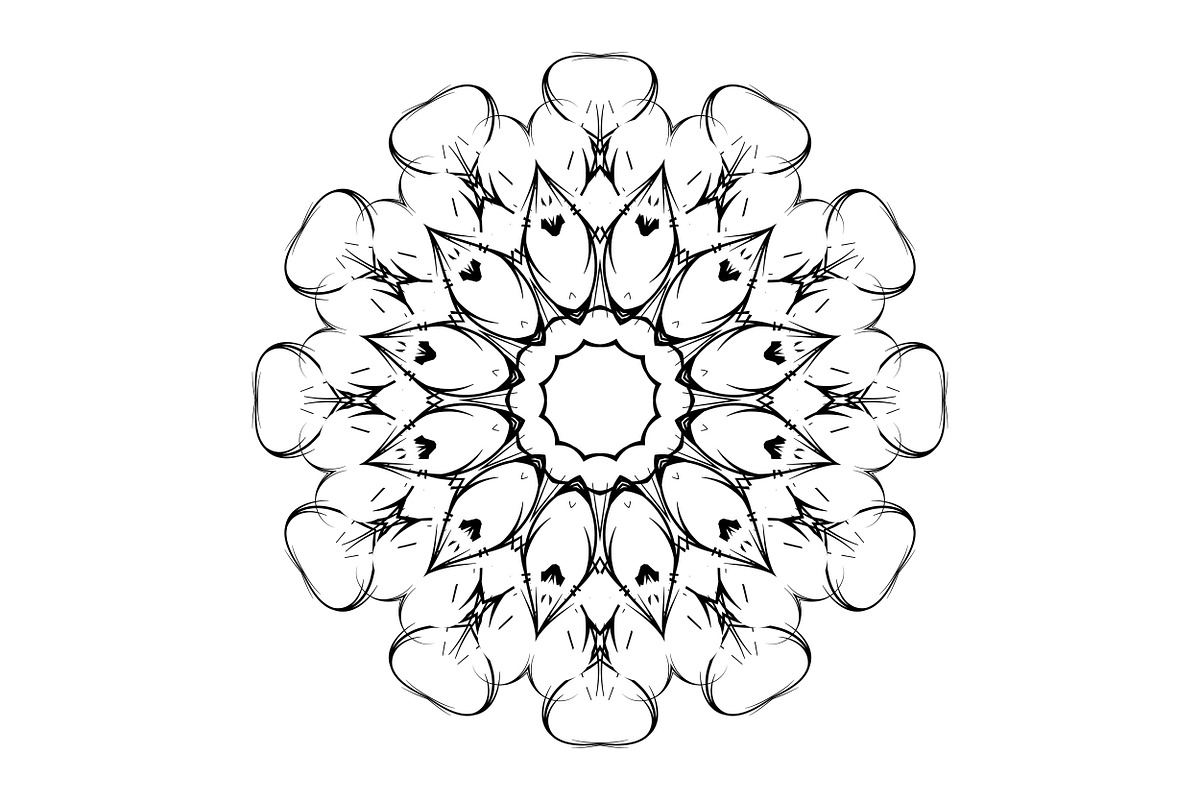 Ornamental Black White Mandala Pack, a Decorative Illustration by NJ Himel (Photo 70 of 103)