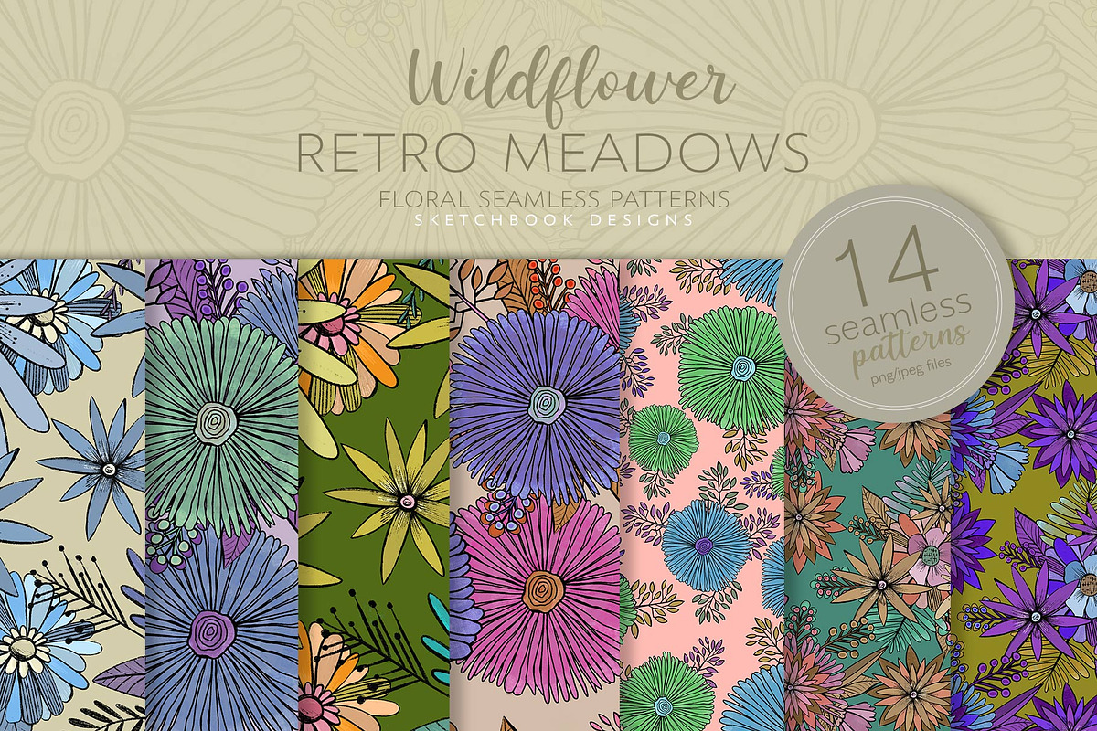 Wildflower Meadows Pattern Set, a Pattern Graphic by Sketchbook Designs (Photo 8 of 10)