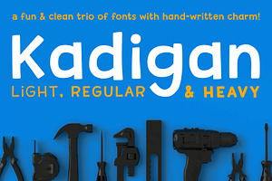 Kadigan: a fun sans-serif font trio!, a Sans Serif Font by Missy Meyer