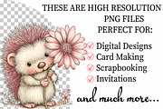 Whimsical Spring Hedgehog Clipart, an Illustration by Daily.Designs (Thumbnail 2 of 8)