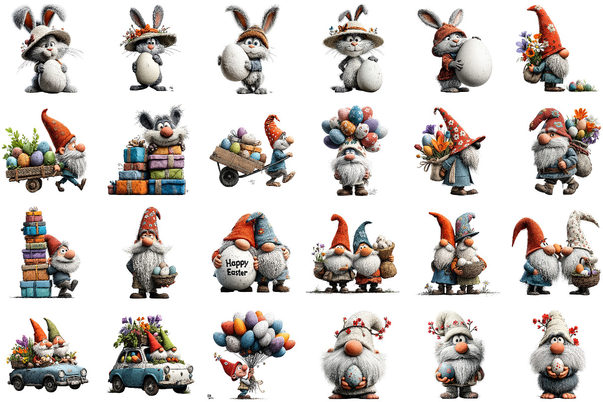 Whimsical Easter Gnome Clipart, an Illustration by Sublimation Artist (Photo 2 of 7)