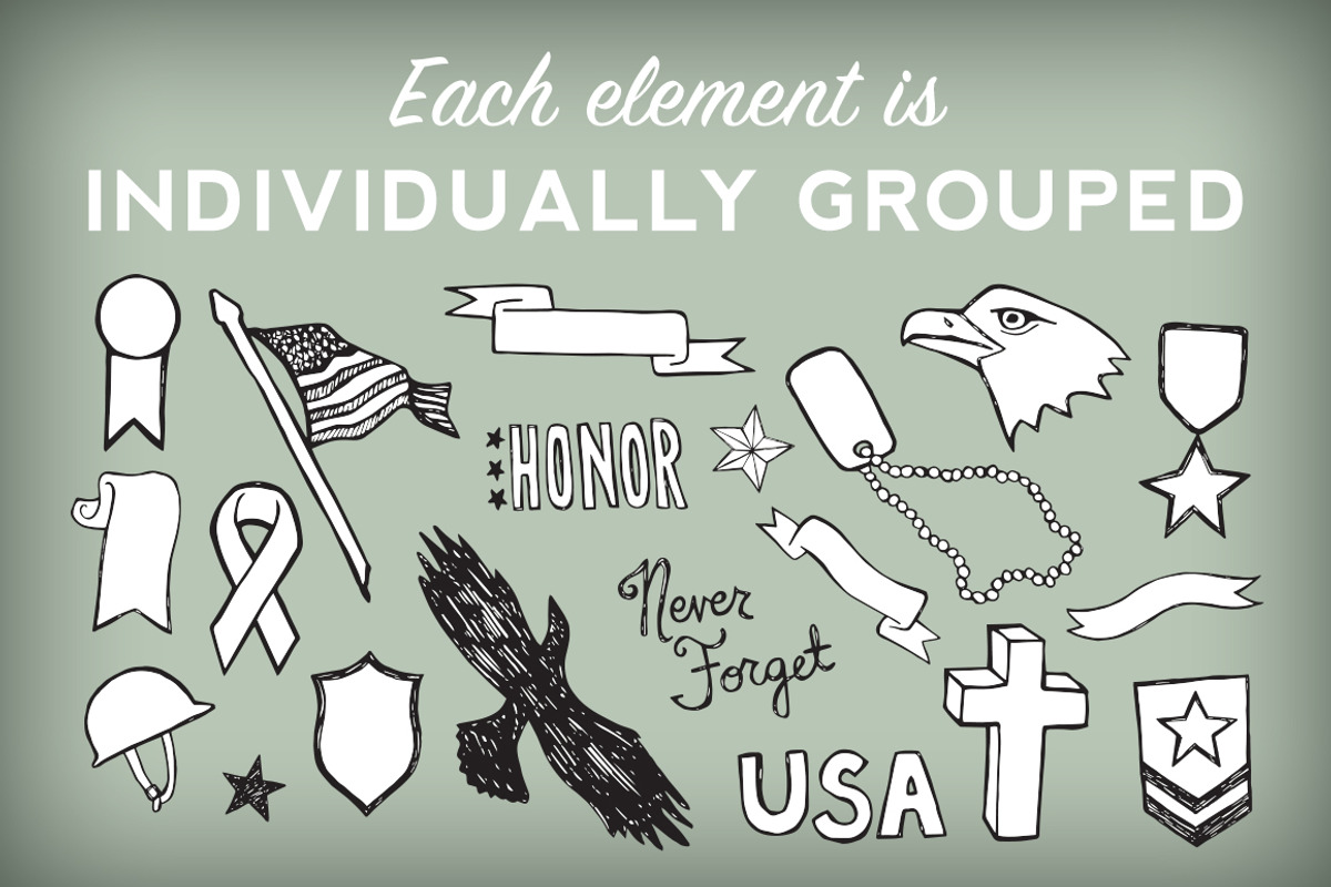 Veterans Day Sketch Collection, an Illustration by Jaleh Afshar (Photo 2 of 2)