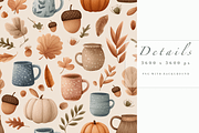 Autumn Leaves Seamless Pattern, a Decorative Illustration by Pati Charm Studio (Thumbnail 4 of 7)