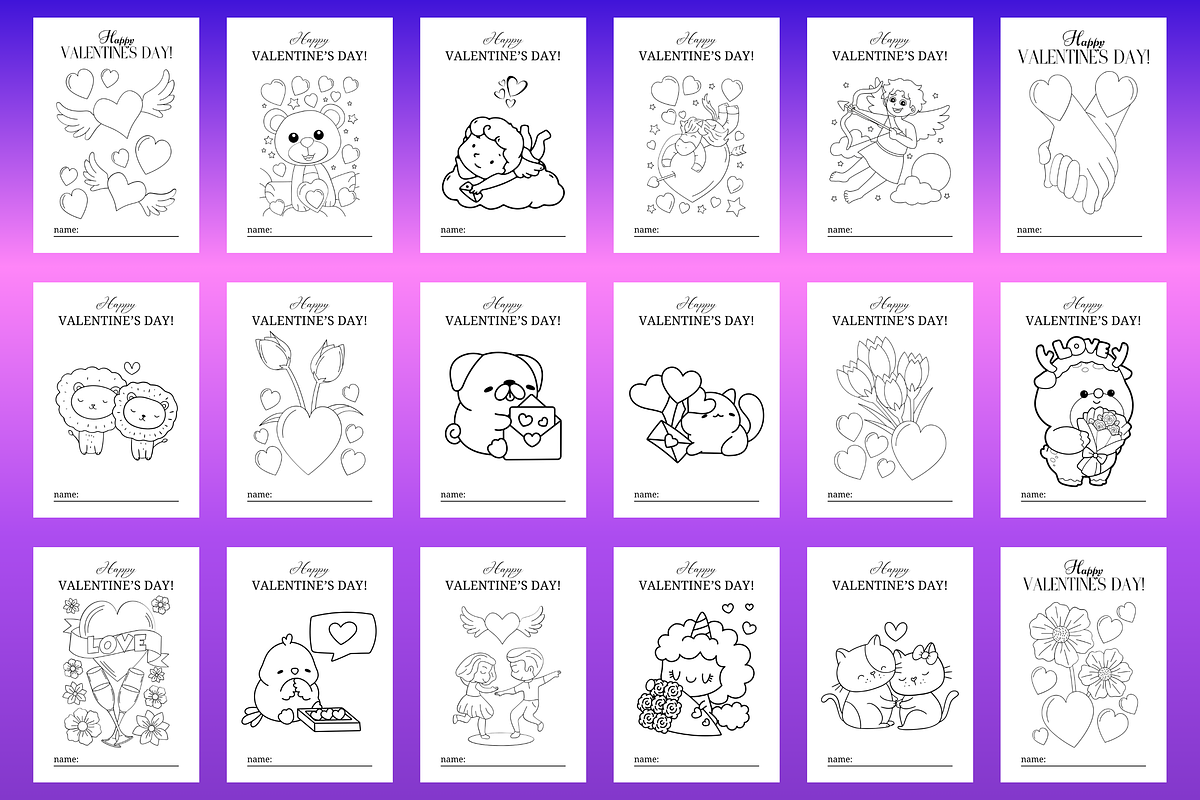 Valentine's Day Coloring Book, a Print Template by Art's and patterns (Photo 6 of 9)