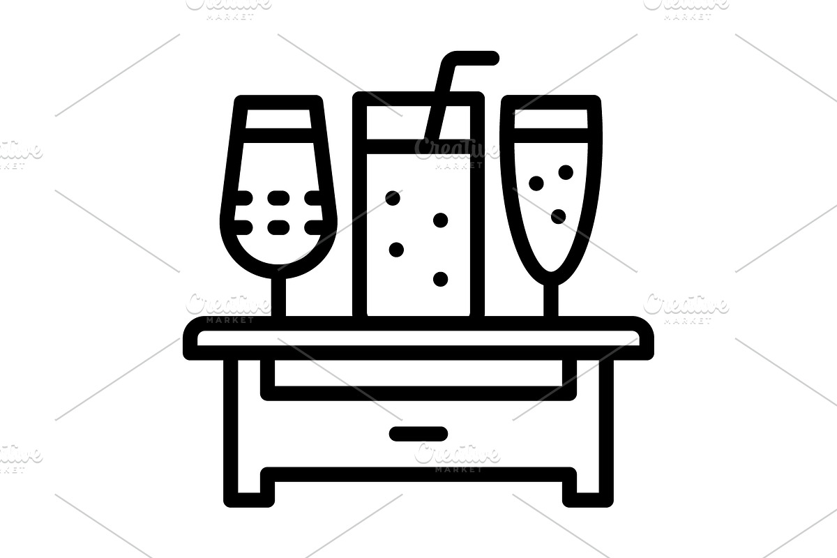 Drinks beverage black icon, an Outline Icon by Creative priyanka
