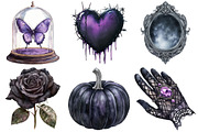 Black Purple Gothic Halloween PNG, an Illustration by Craft Nest (Thumbnail 2 of 6)