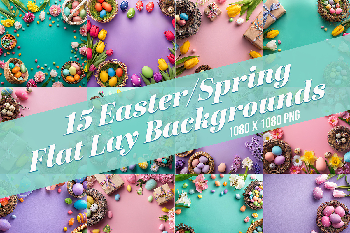 15 Easter Flay Lay Backgrounds, a Social Media Template by Cordial Punch Press (Photo 1 of 4)