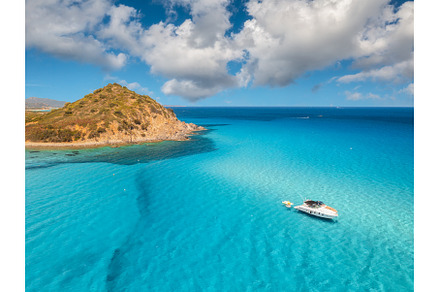Aerial view of luxury yachts on blue, a Nature Photo by den-belitsky