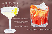 Martini&Negroni Watercolor Cocktails, a Food Illustration by Olexandra Mur (Thumbnail 5 of 5)