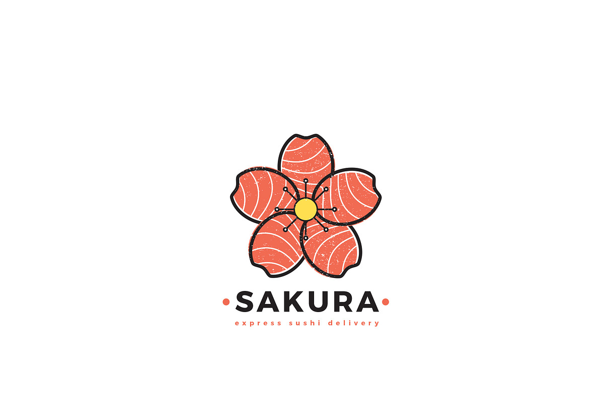 Sakura Sushi Delivery Logo Template, a Branding & Logo Template by ND Design (Photo 2 of 6)