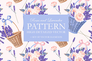 Roses And Lavender Pattern