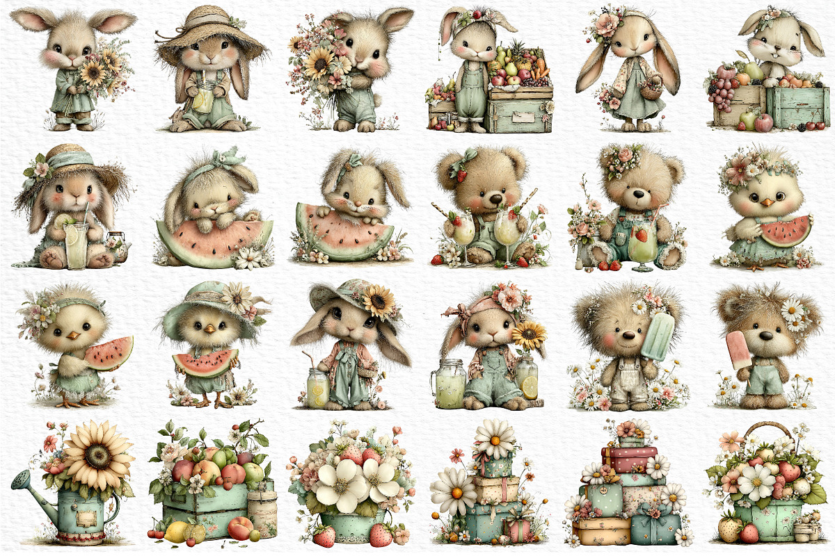 Whimsical Summer Clipart Png, an Illustration by Craft Nest (Photo 6 of 12)