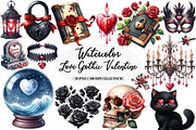 Love Gothic Valentine Clipart, an Illustration by Daily.Designs (Thumbnail 1 of 5)