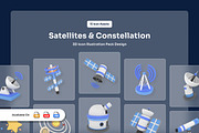 Satellites & Constellation 3D Icons, a Technology Illustration by twinstd (Thumbnail 1 of 6)