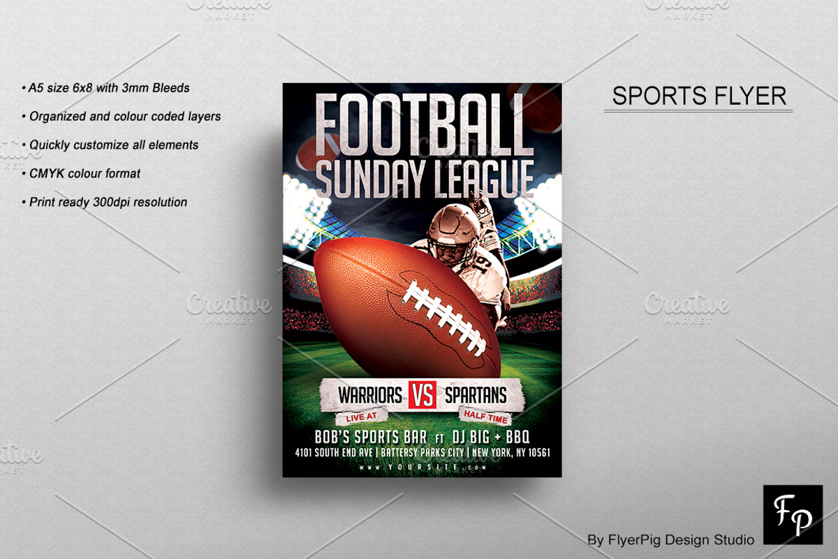 Football Flyer, a Flyer Template by FlyerPig (Photo 2 of 3)