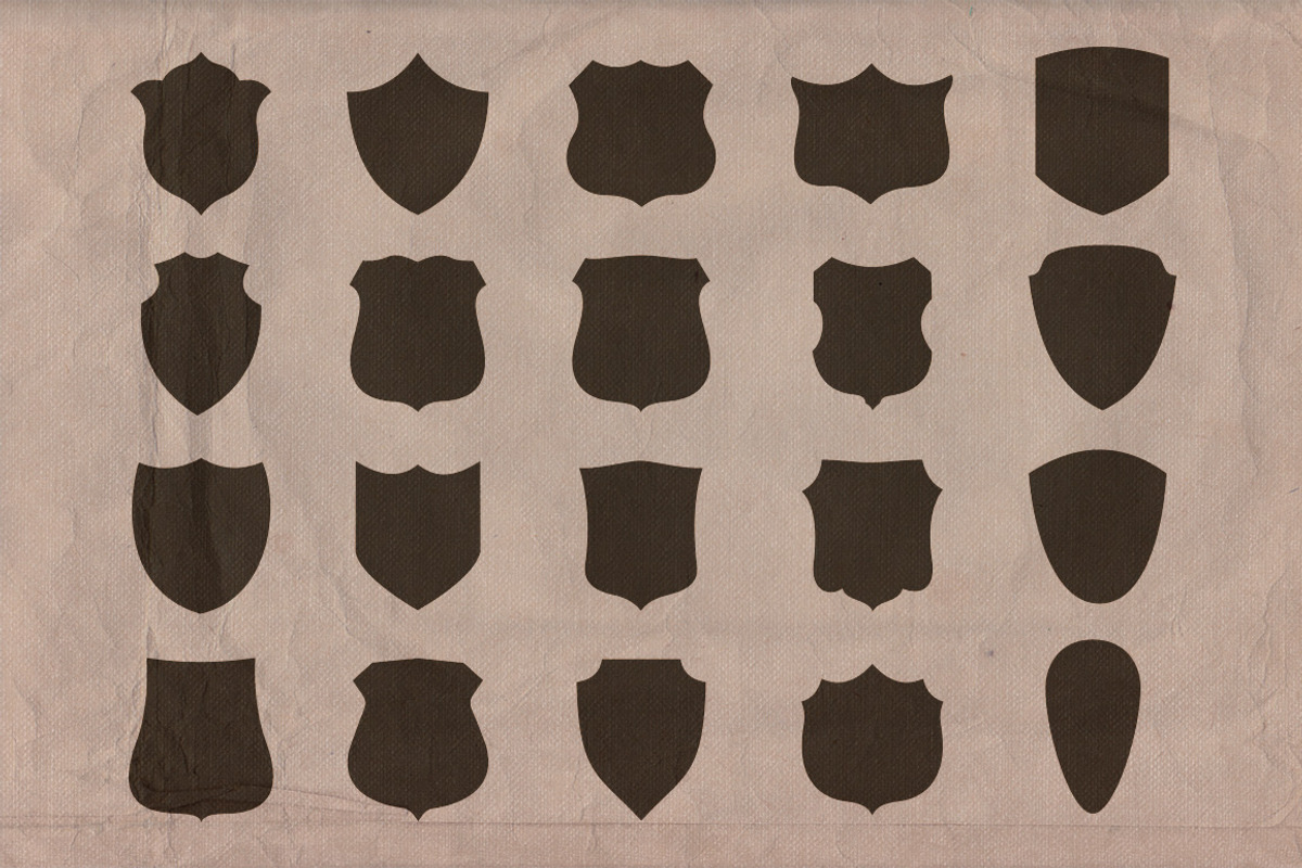 Retro/Vintage shapes - Shields 2 preview 2