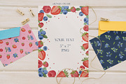 Watercolor Summer Berries + Bonus, a Food Illustration by ArtGiftsStudio (Thumbnail 4 of 4)