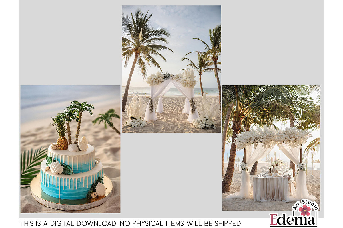 Beach Wedding Papers Sublimation, a Wallpaper Graphic by EdeniaArtStudio (Photo 11 of 15)