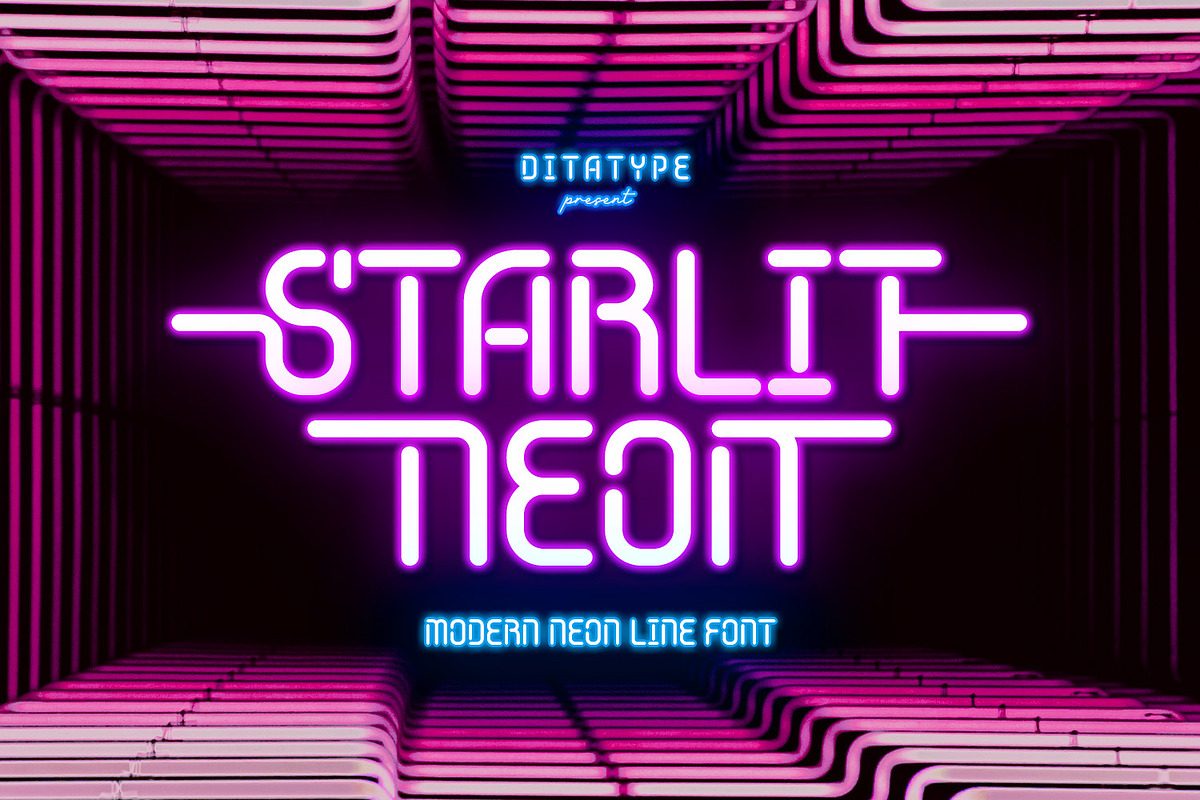 Starlit Neon, a Symbol Font by Ditatype (Photo 1 of 10)