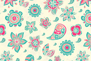 Vector doodle flowers patterns., a Pattern Graphic by Little A (Aigul) (Thumbnail 3 of 5)