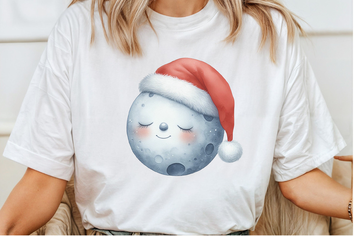 Christmas Sleepy Moon Clipart PNG, a Seasonal Illustration by Rose Art (Photo 3 of 6)
