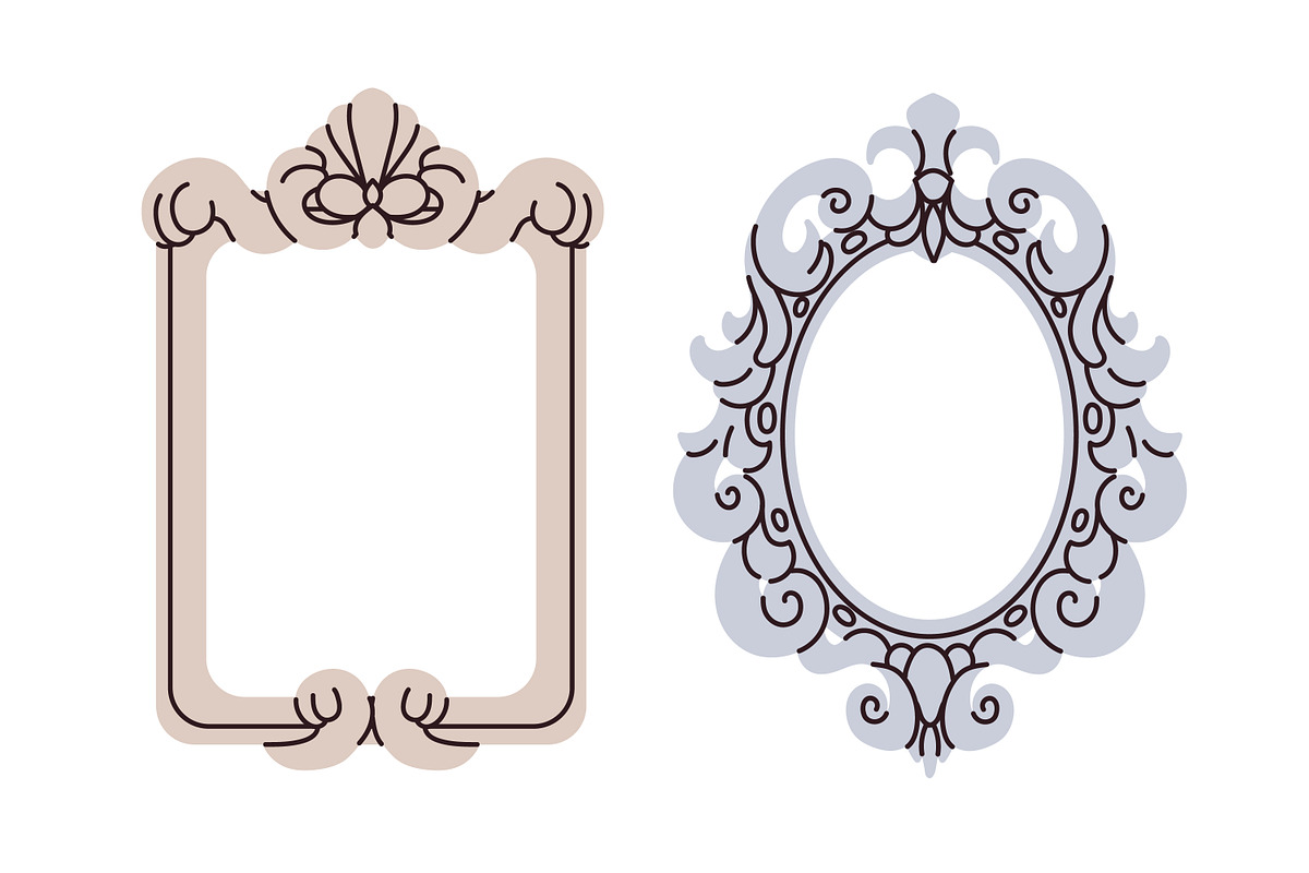 Vintage picture frames, borders set, an Object Illustration by Good Studio (Photo 5 of 16)