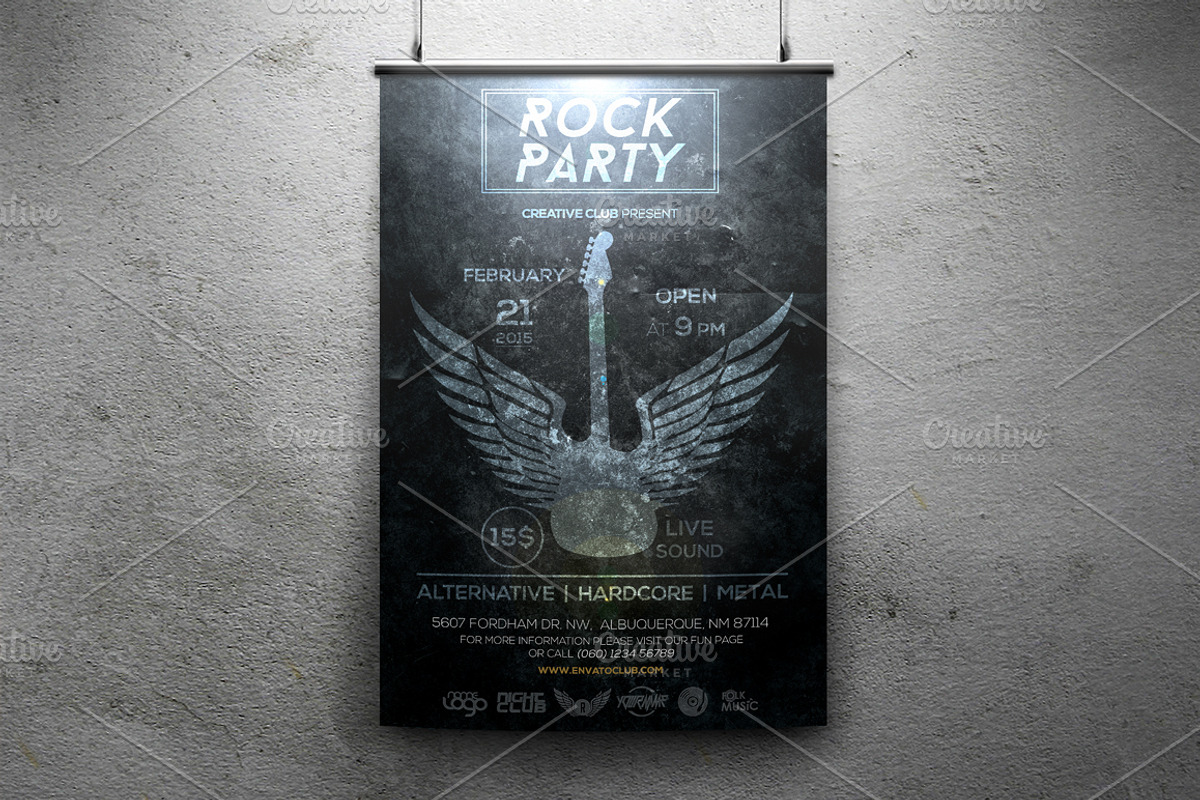 Rock Party Flyer, a Flyer Template by CREATIVE DUDE (Photo 3 of 5)