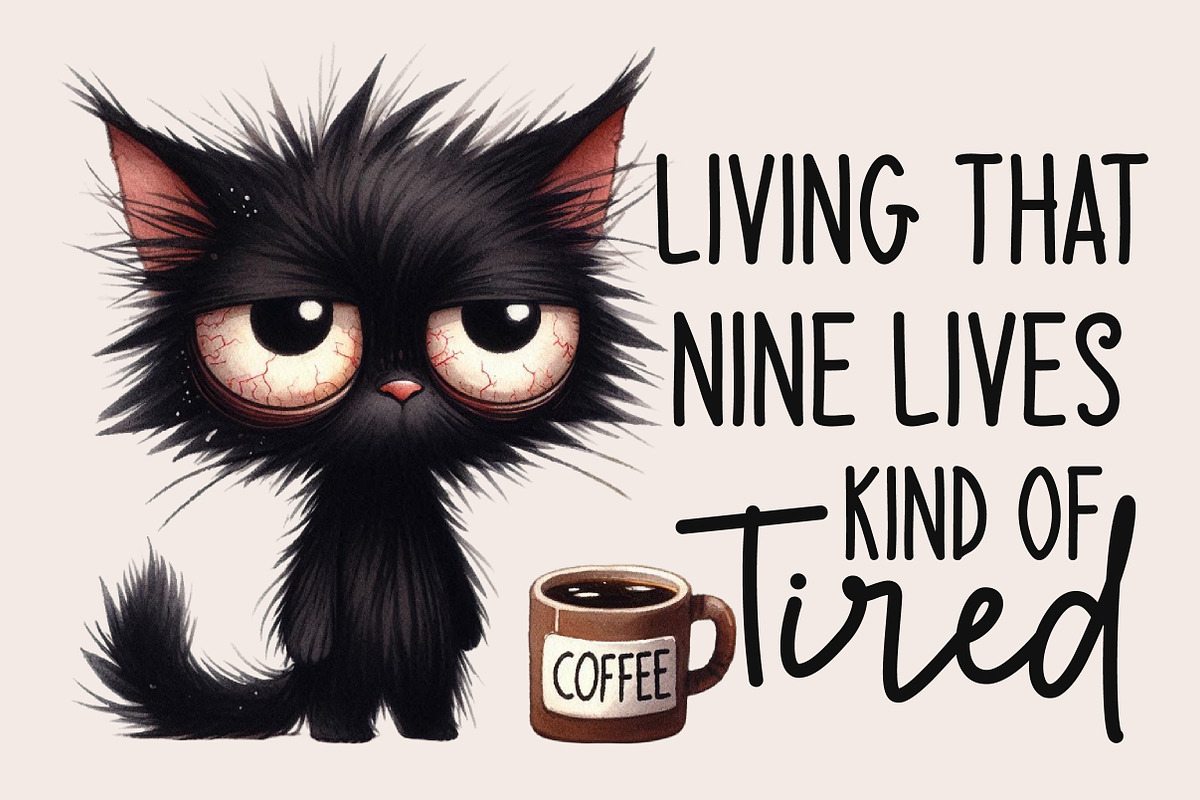 Funny Cat Sarcastic Sassy Bundle Png, an Illustration by Designworld (Photo 8 of 11)