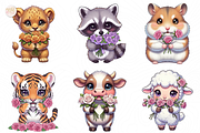 Animals and Roses PNG Clipart Floral, an Animal Illustration by KennedyStudio (Thumbnail 3 of 5)
