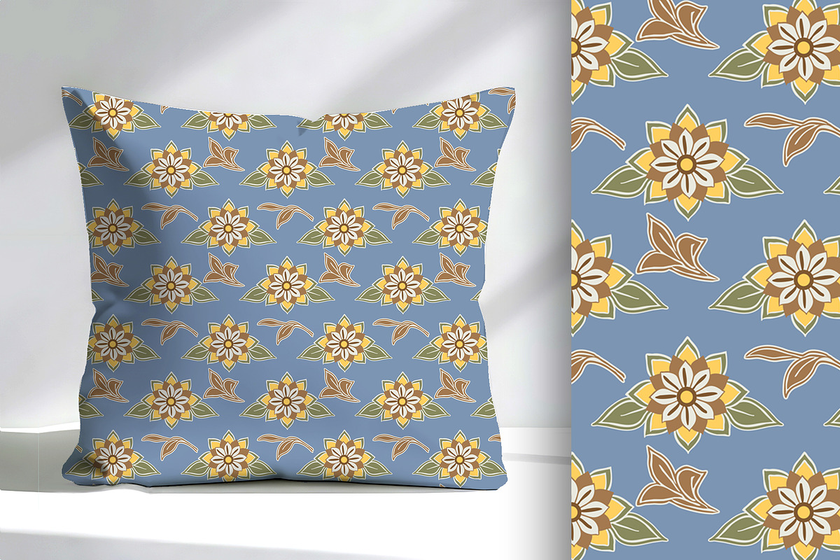 Blue Floral Print Seamless Repeat, a Pattern Graphic by Sharon Schwalbe (Photo 2 of 4)