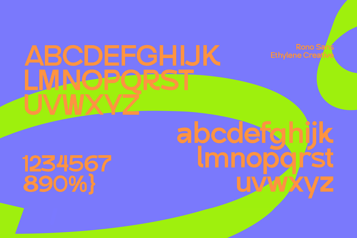 Rono - a Unique Modern Sans Serif, a Sans Serif Font by ethylene.creative (Photo 3 of 9)