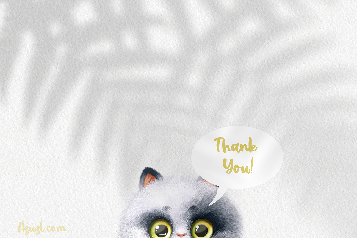 Cartoon kittens back to school set, an Animal Illustration by Azuzlikus (Photo 3 of 3)